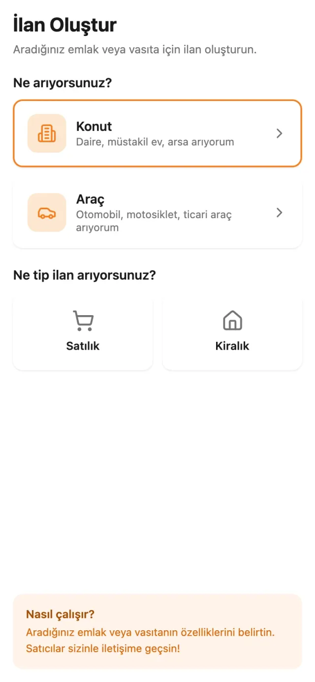 Arayandan Mobile arayüzü 2