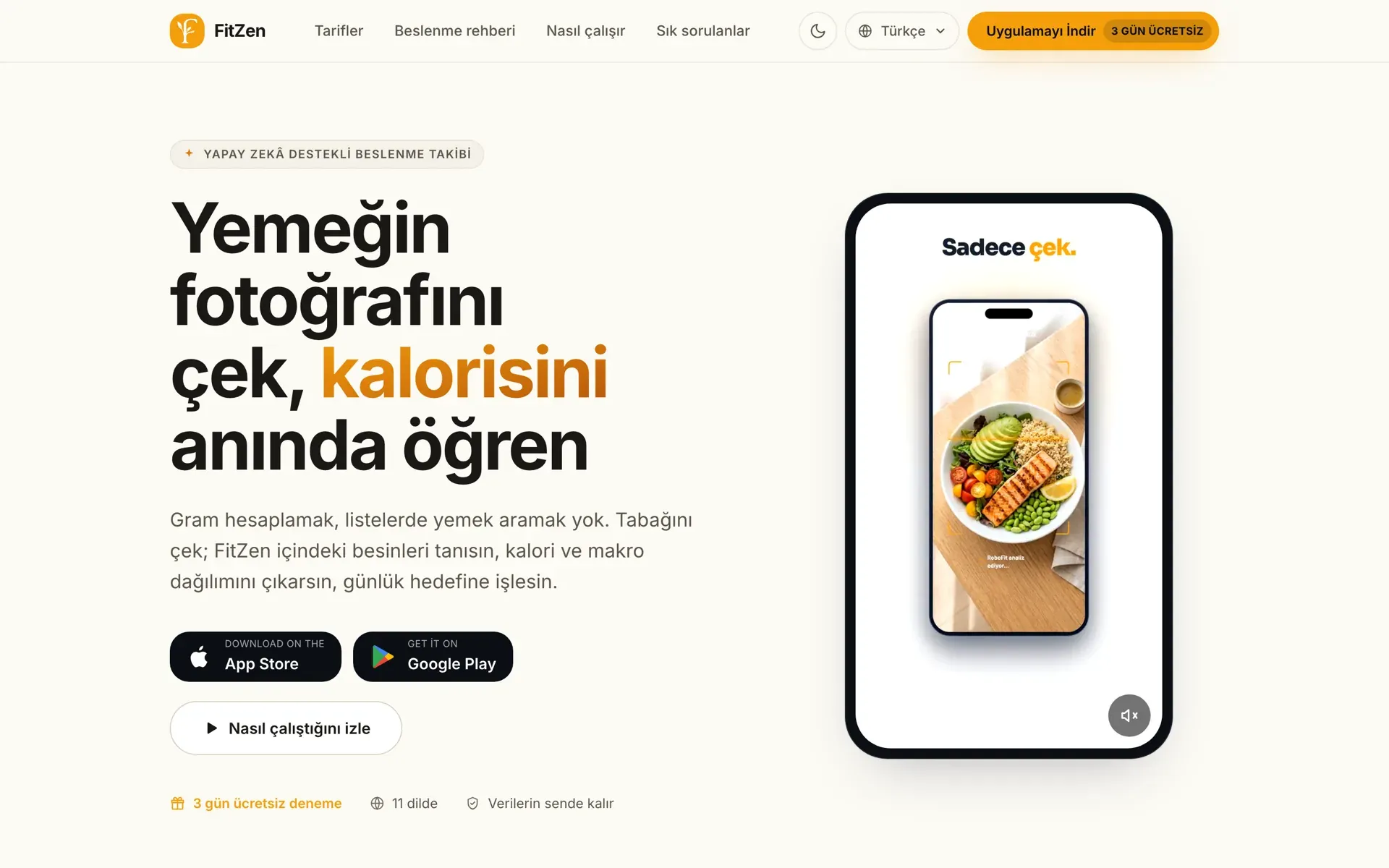 FitZen Web — arayüz 1