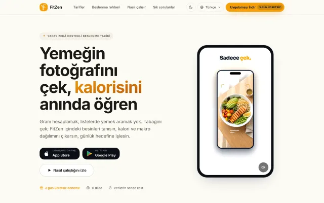 FitZen Web arayüzü 1