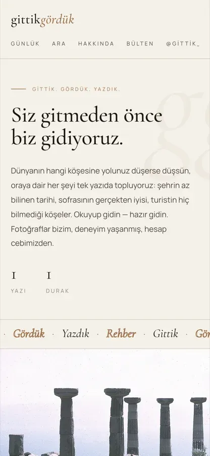 GittikGördük mobil arayüzü 1
