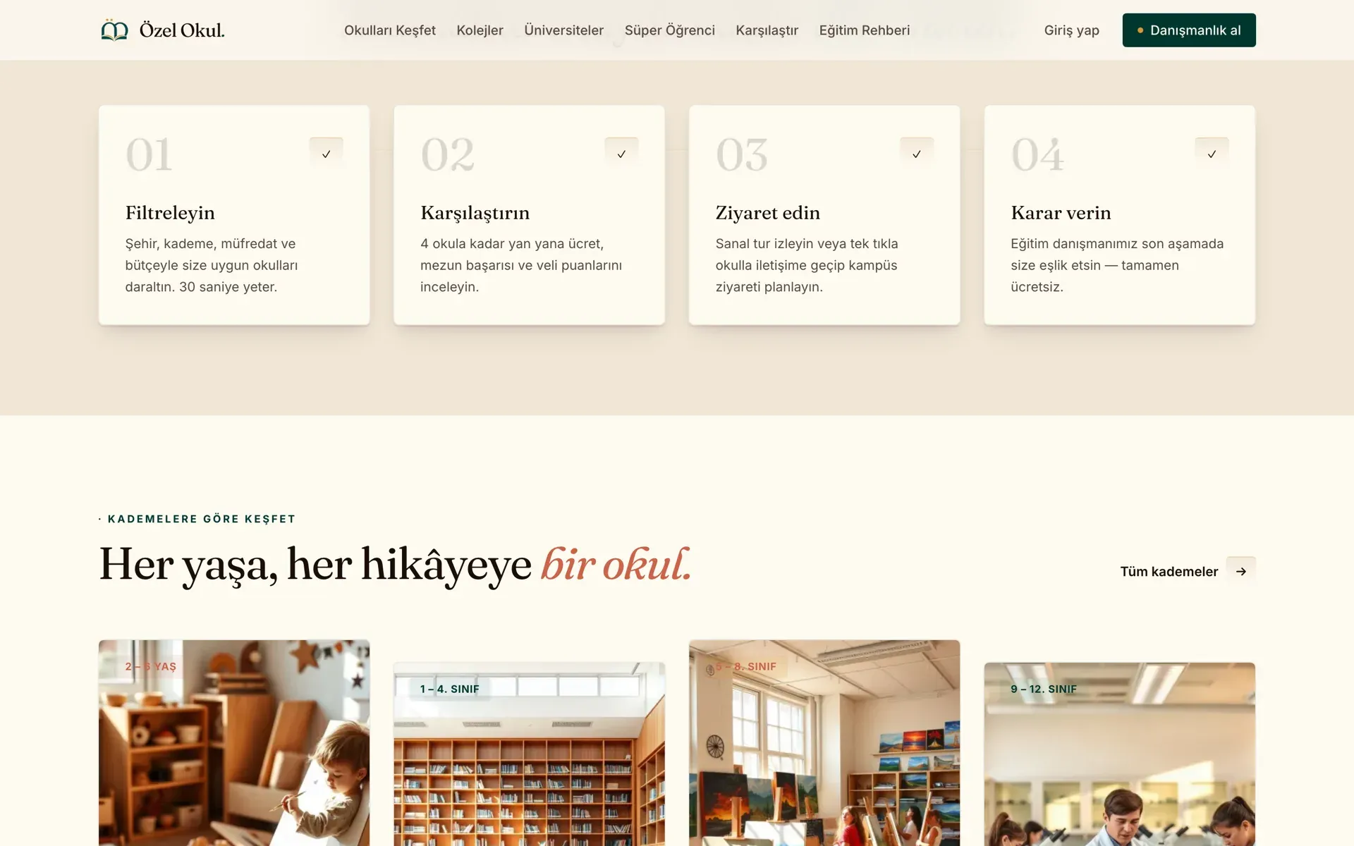 Özel Okul Yönetim Sistemi — arayüz 2