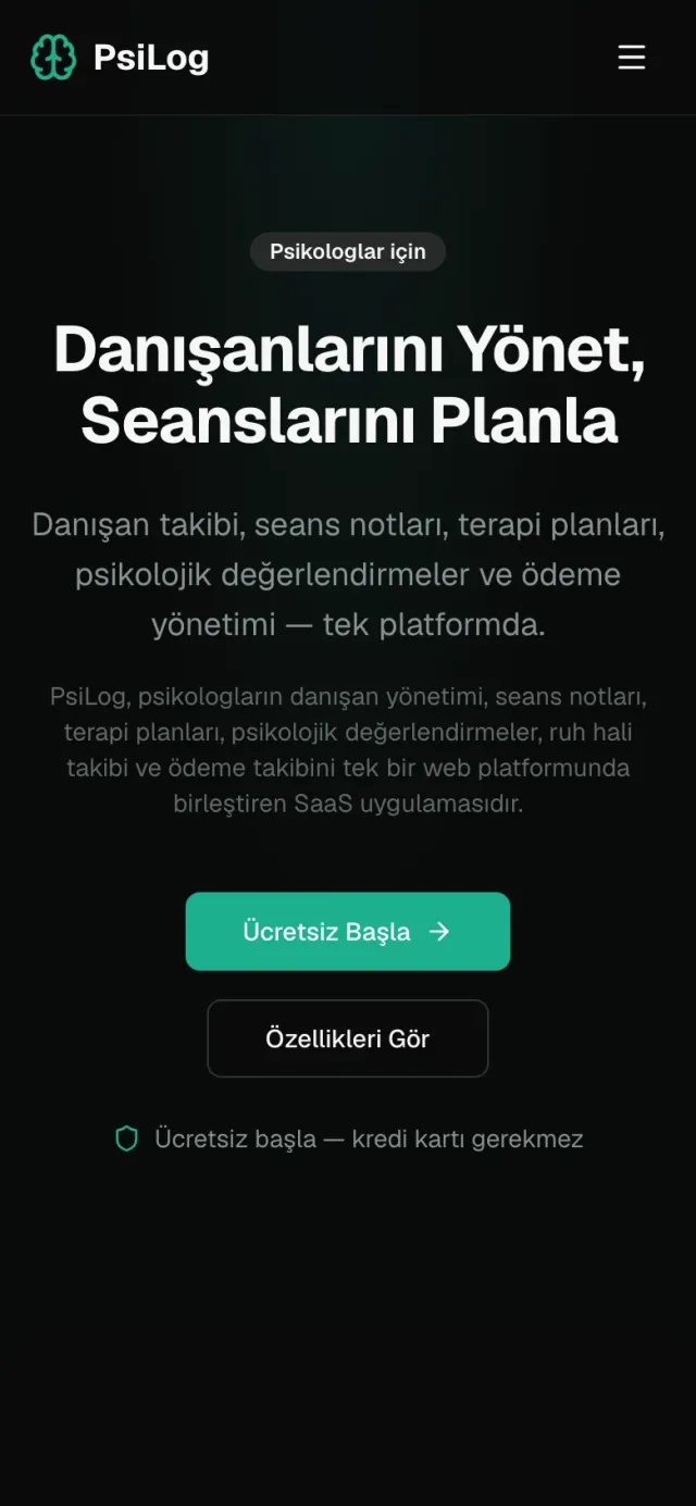 PsiLog mobile interface 1