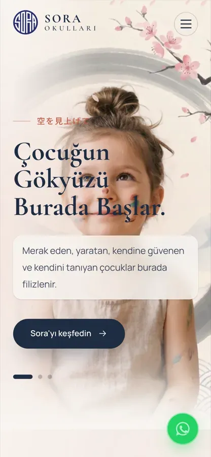 Sora Okulları mobil arayüzü 1